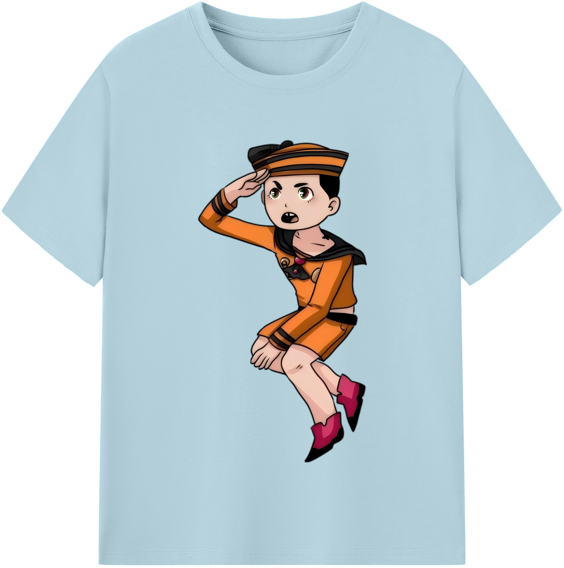 （画像用） ジョジョの奇妙な冒険 東方定助 JoJo's Bizarre Adventure Higashikata Josuke 綿100％半袖Tシャツ（フロントプリント）